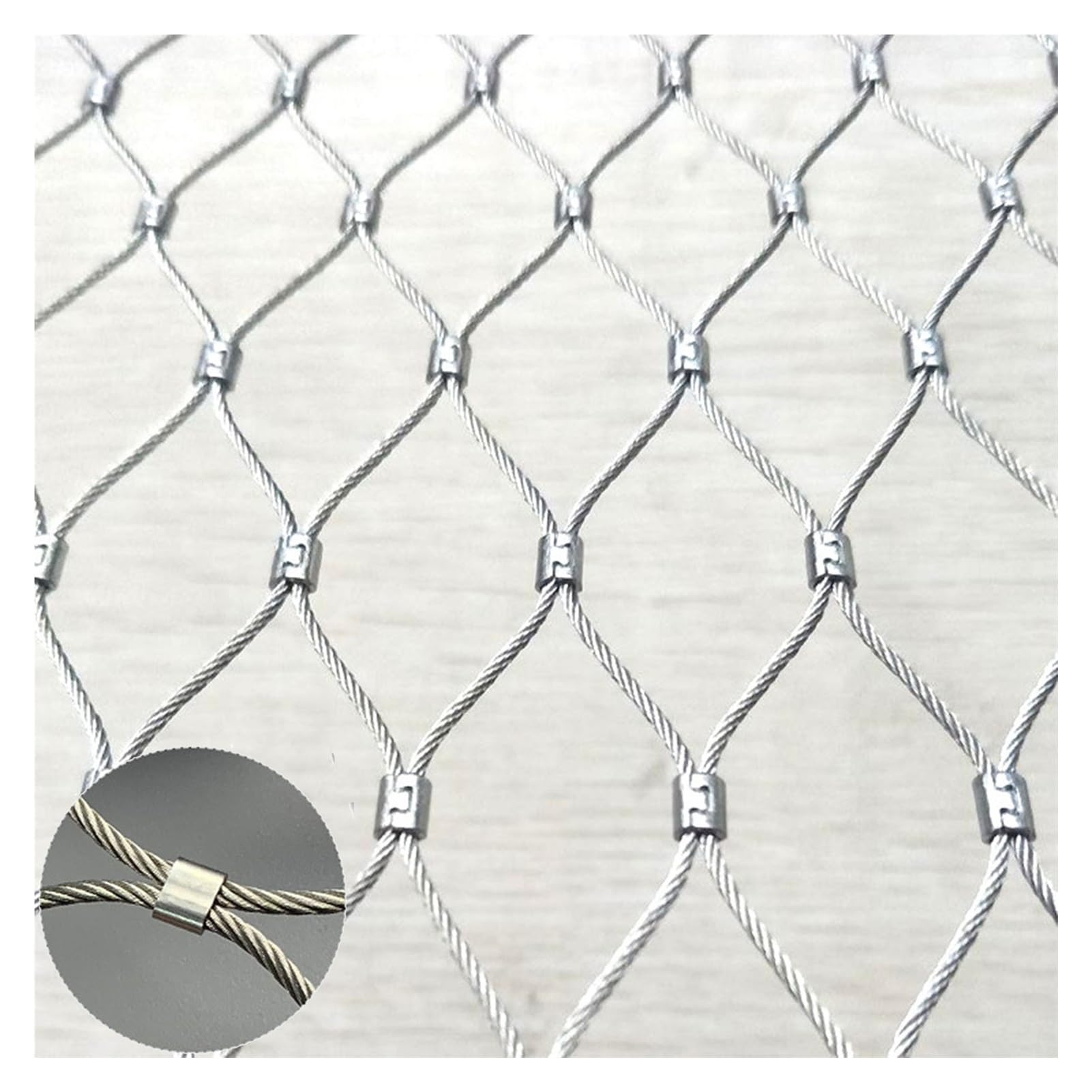Rete di Sicurezza da Giardino in Acciaio Inossidabile 304 da 10 cm per Piante rampicanti. Dimensioni: 1x6 m (3,3x19,7 Piedi), Spessore 1,5 mm. Supporto per Esterni.