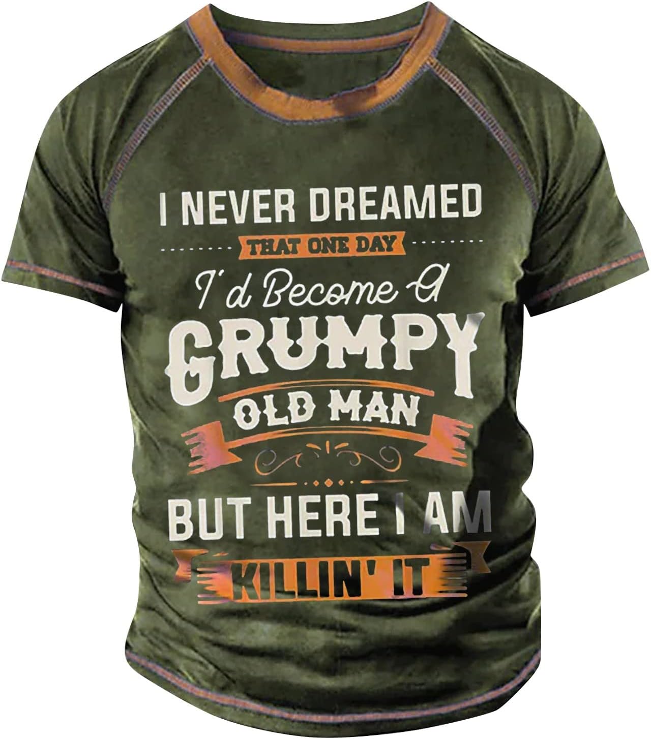 Ymosrh Men's Casual T-Shirts Letter Graphic Tees Short Sleeve Round Neck Fashion Tshirts Summer T, S-6XL