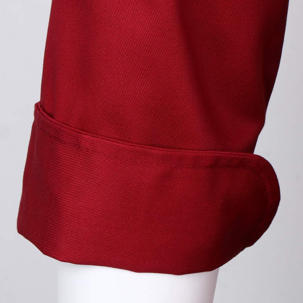predolo Chaqueta de Manga Larga, Ropa de Cocina, Chaqueta de Gastronomía, Camisa, rojo, SG