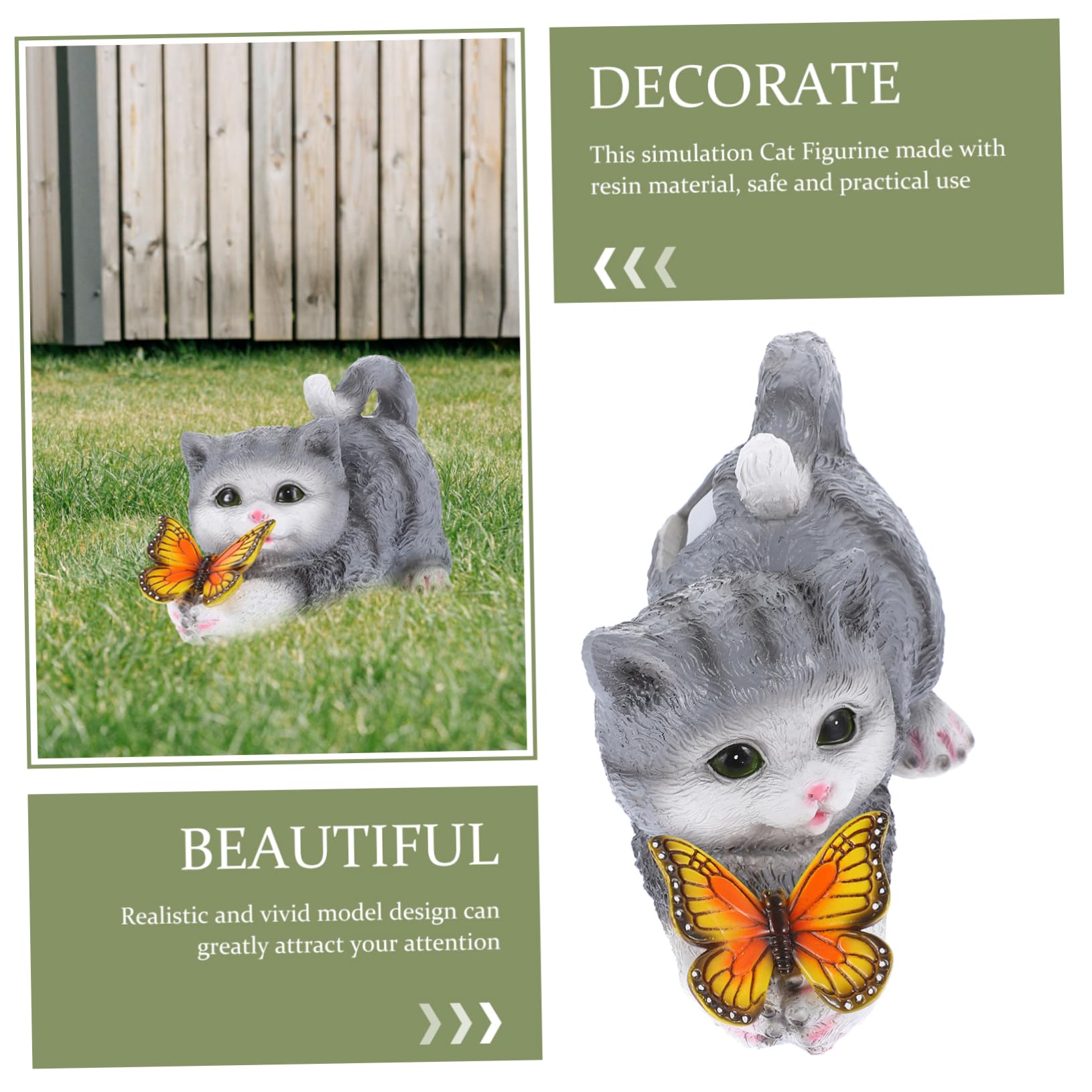 Katzenstatue aus Kunstharz, Realistische Katzenfigur für Dekoration | Tischfigur im Katzen Design, für Sammler und Tierliebhaber, Kompakt für Passende Räume