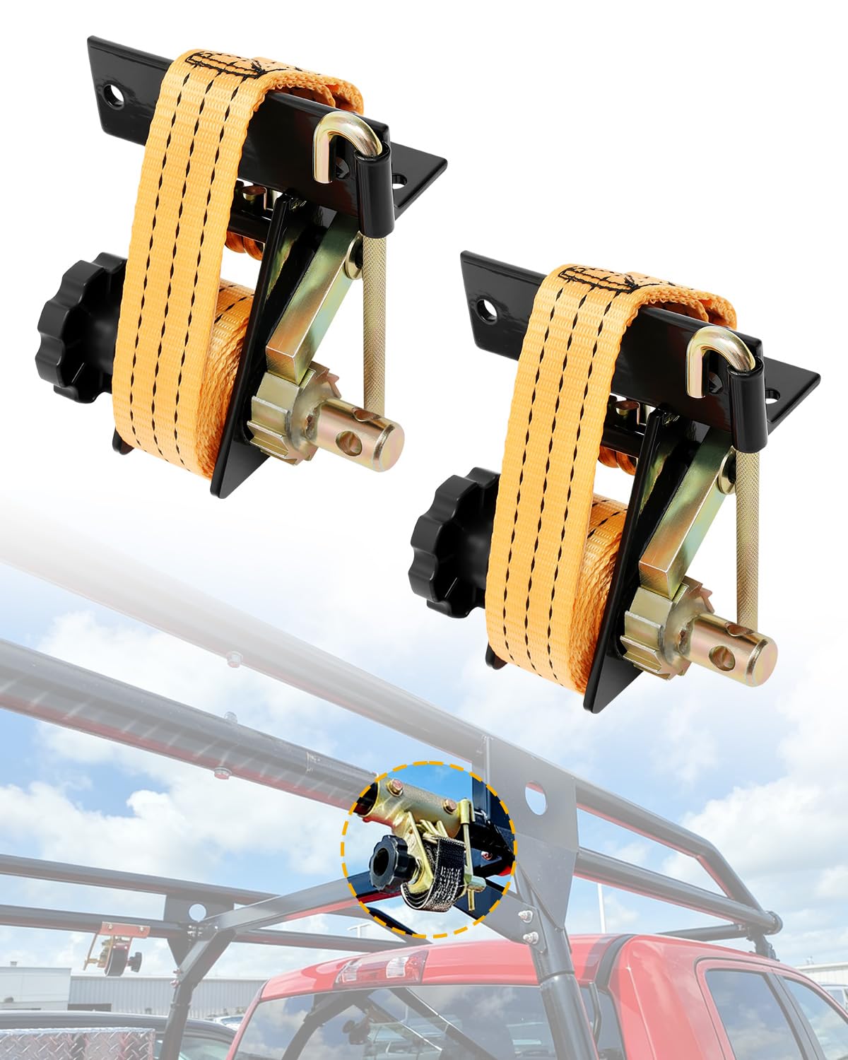 Amazon.com: Pipe Rack Ratchet Straps, Ladder Rack Straps, Truck