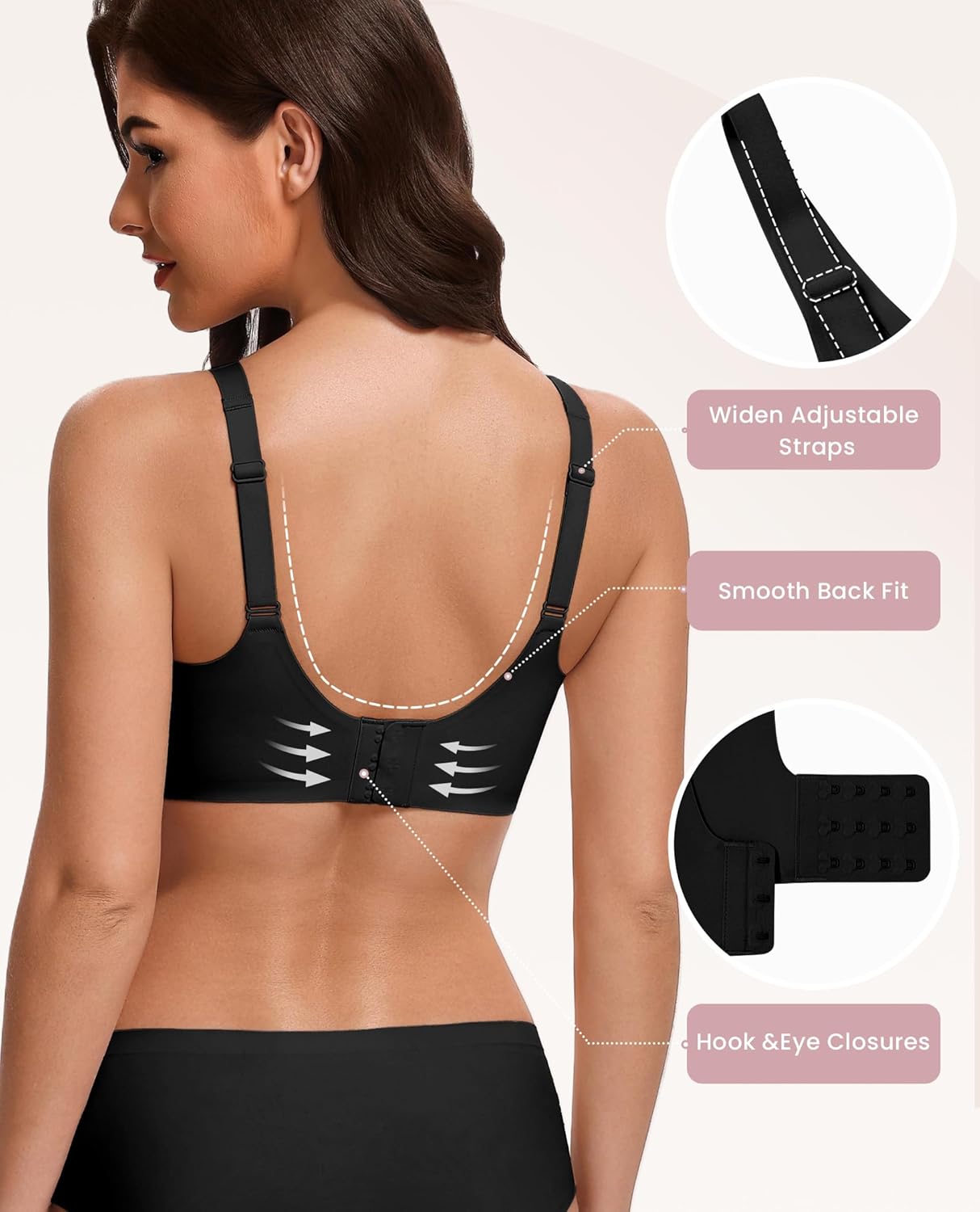 Avidlove Womens No Underwire Bras Full Coverage Wireless Bra Seamless Mesh Push Up Bralette Comfortable - Image 3