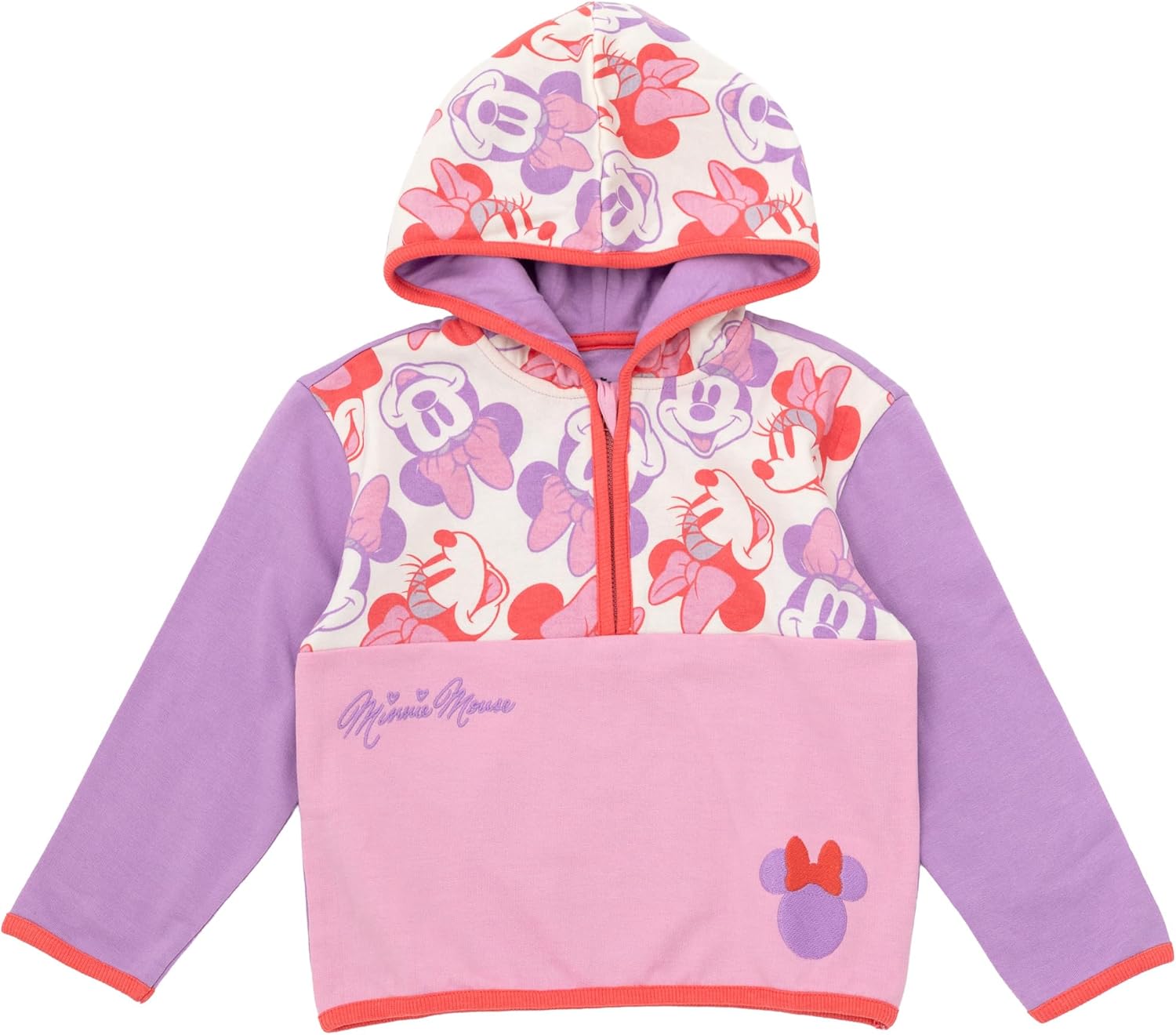 Disney Girls Fleece Half Zip Hoodie Toddler to Big Kid Sizes (2T - 14-16)