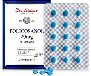Dr. Brian Policosanol 20mg | 90 Policosanol Tablets for Heart Health Support | Non-GMO, Vegan, Gluten Free, Dairy Free