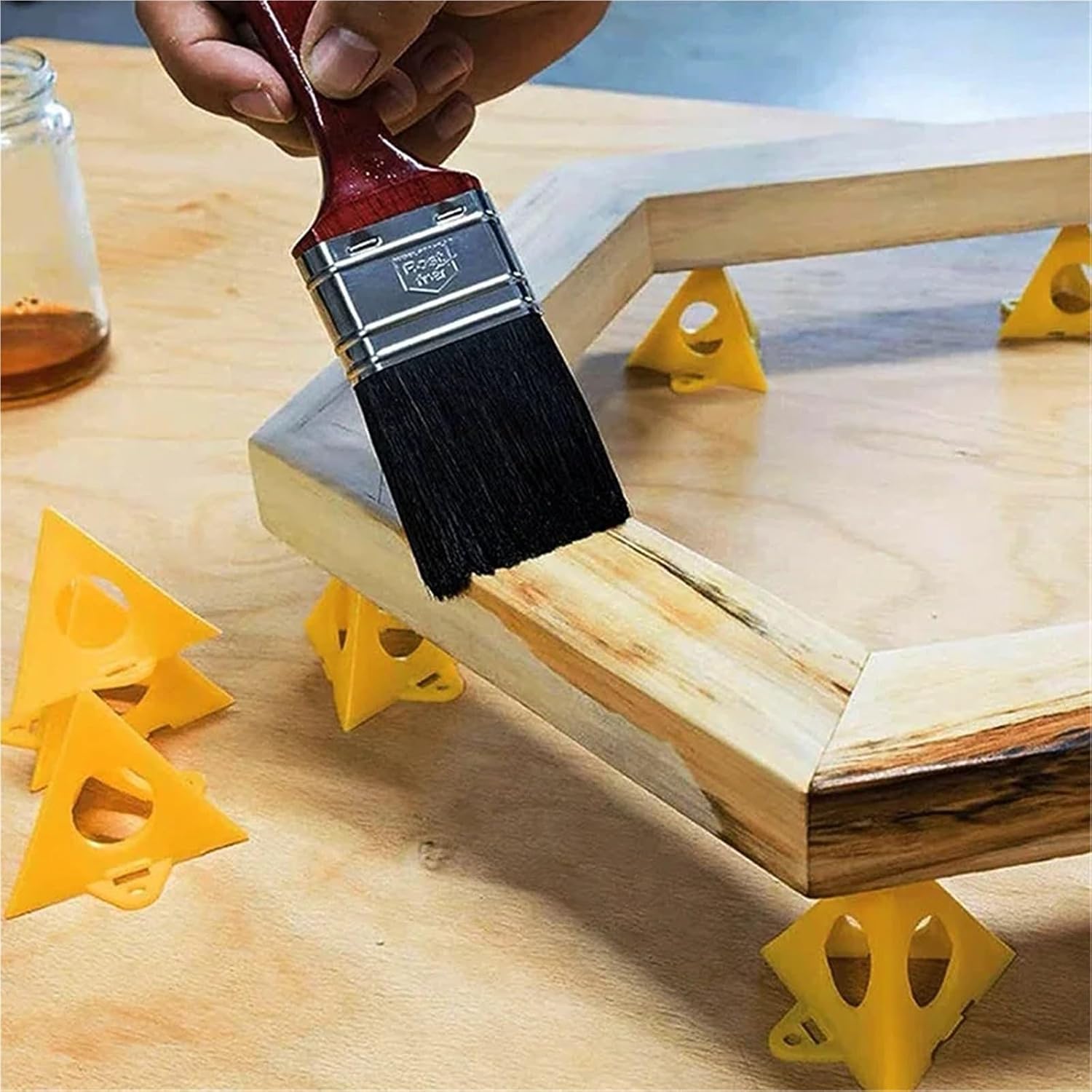 Painters Cone Stands 20Pcs Cone Tripod Triangular Bracket Woodworking Paint Bracket Spray Painting Bracket for Cabinet and Door Risers Support
