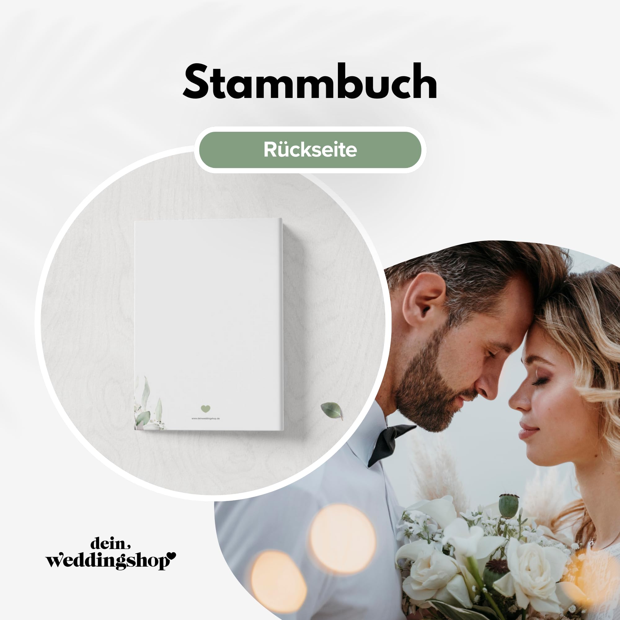 Stammbuch der Familie - modernes Familienstammbuch - Hochzeit Standesamt - Hardcover 16x21cm - Greenery Glitter