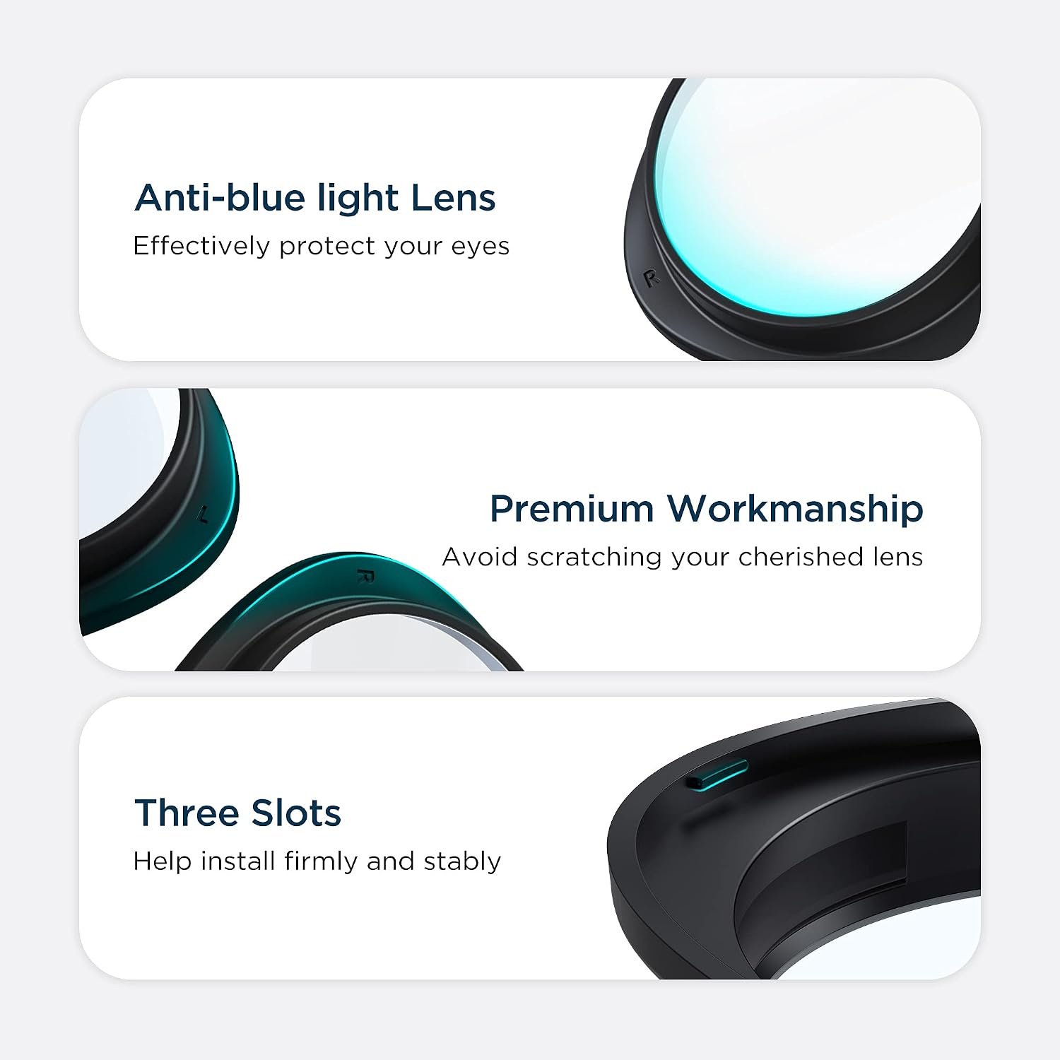 KIWI design Blue Light Blocking Glasses, VR Lens Protector Accessories Compatible with Quest 2, Anti-Glare and Protect Your Eyes from Harmful Blue Light (1 Pair)