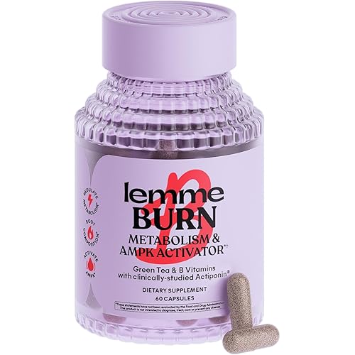 Lemme Burn - Metabolism, Belly Fat Burning + AMPK Activating Supplement for Men & Women w/Clinically Studied Actiponin Gynostemma, Green Tea Extract, Vitamins B6 & B12 - Gluten Free, 60 Count
