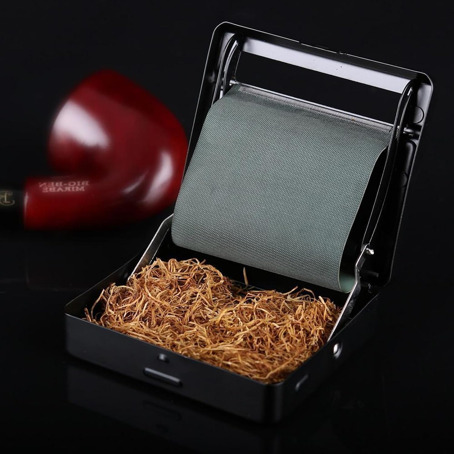 Cigarette Roller, 110MM Automatic Rolling Box Portable Cigarette Rolling Machine Roller Case (Black)