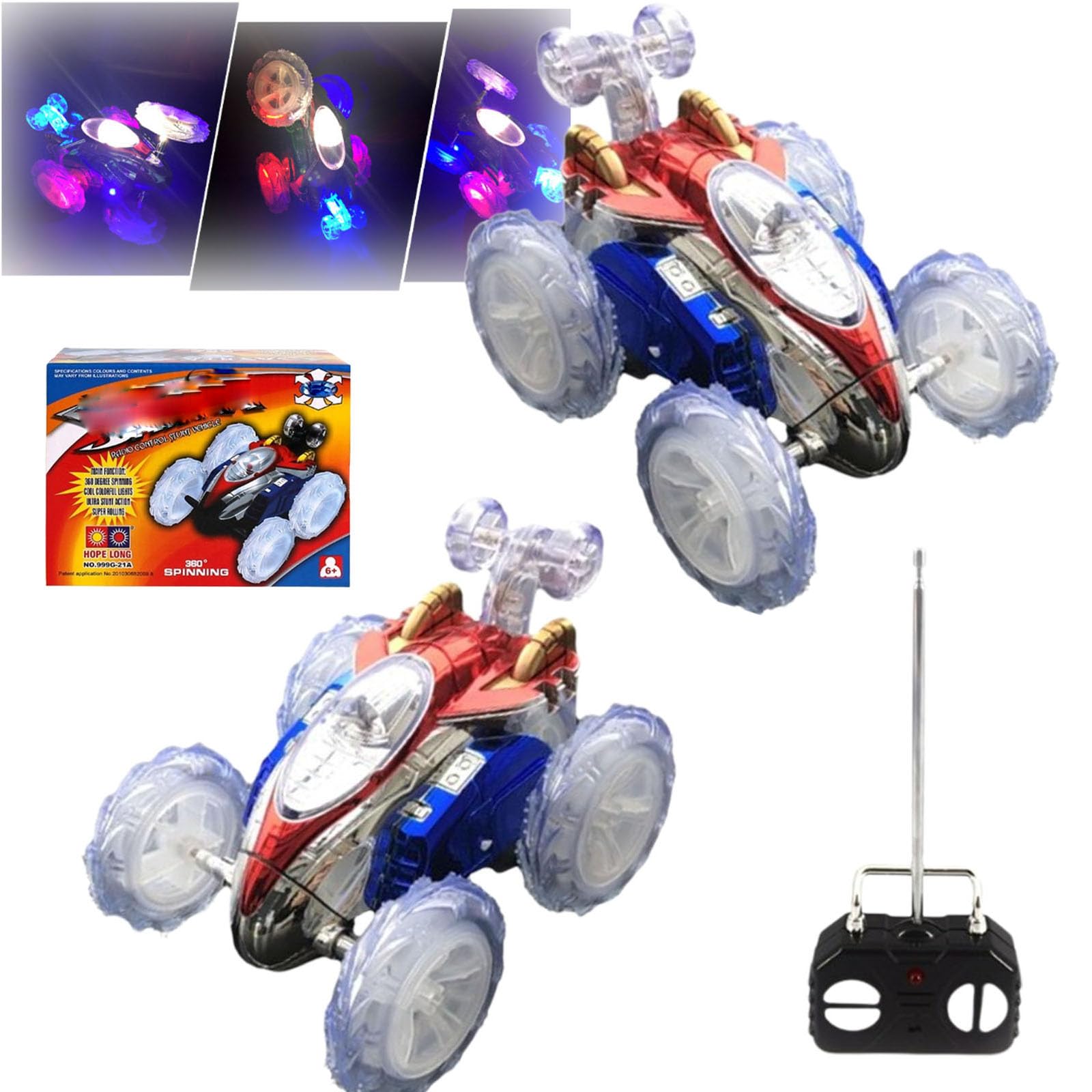 – Flipo Flipster Ultra Stunt Car, Flipster Stunt Remote Control Car, Remote Control Car 360 Rotating Rc Stunt Cars, Stunt Remote Control Car 360° Front Axle Spins, Electric Toy Rc Stunt Car (Blue-2)