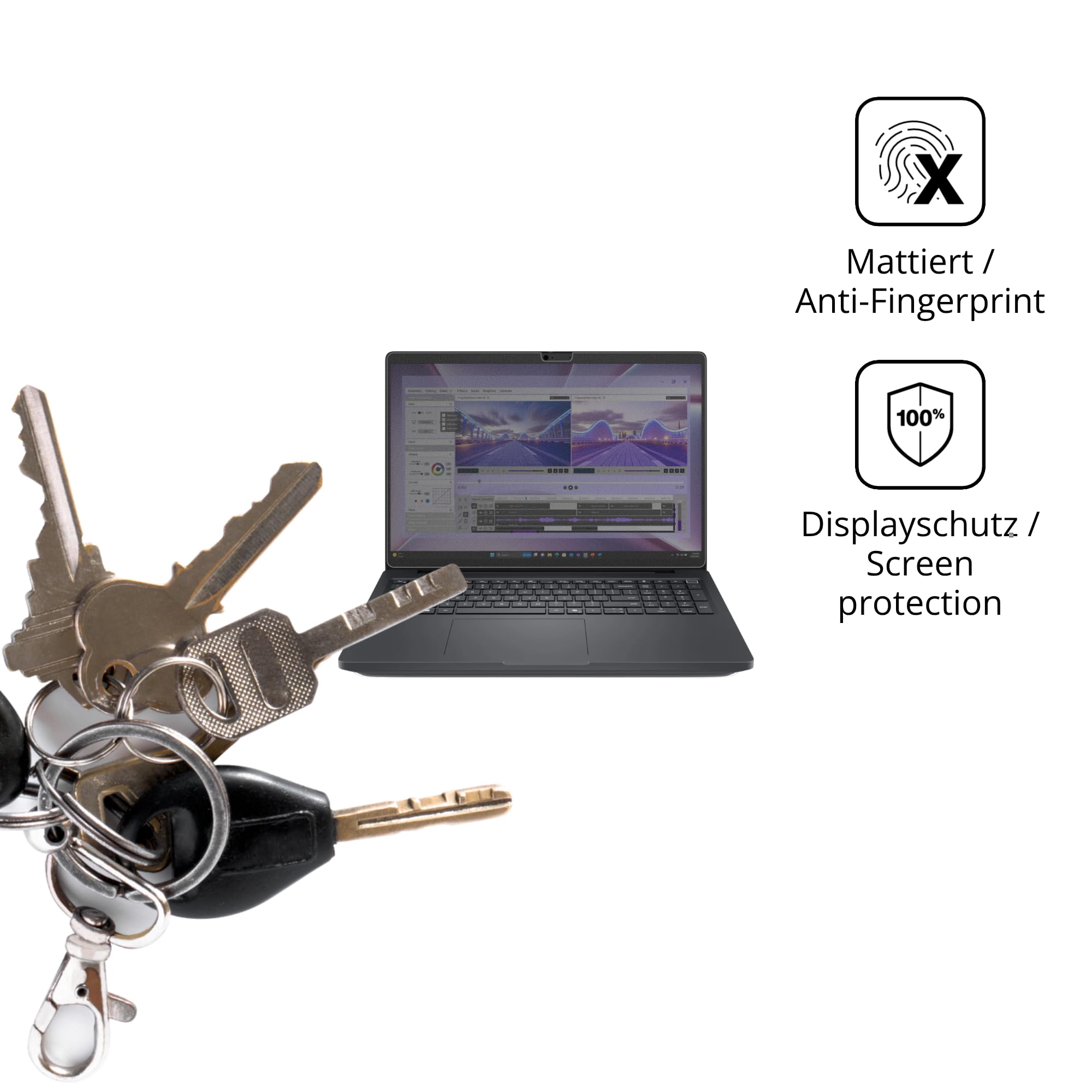 dipos Blickschutzfolie für Dell Pro Max 16 MC16250 | Displayschutz matt mit 4-Wege Sichtschutz-Effekt, Privacy Filter, passt perfekt, kratzfest, blasenfrei, selbstklebend