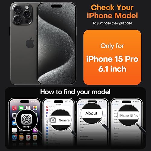 Miniatura 238 de TAURI Funda 3 en 1 para iPhone 13 Pro, [no amarilla] con 2 protectores de pantalla, funda delgada a prueba de golpes para iPhone 13 Pro, color negro