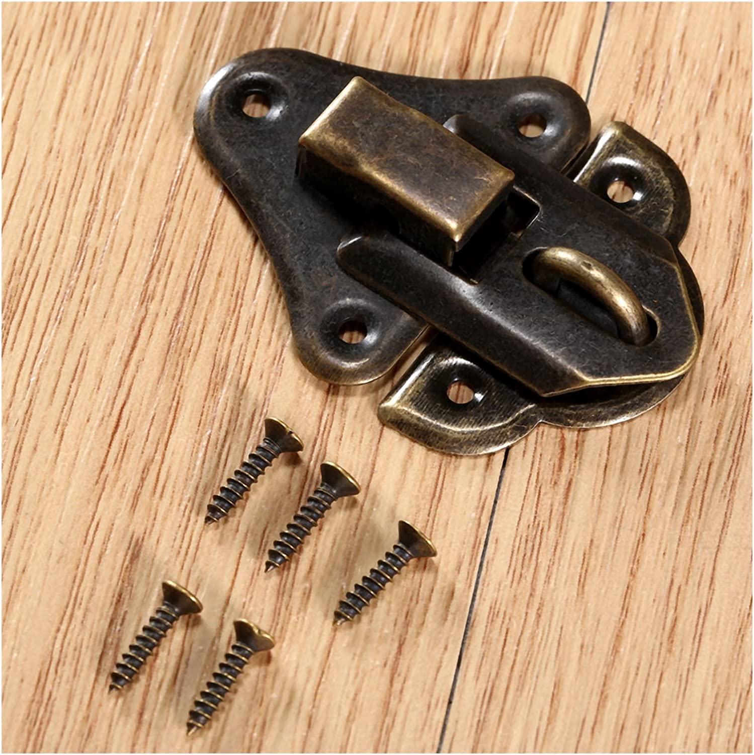 Antique Brass Cabinet Latch - Vintage Hasp Hook Closure For Jewelry Boxes