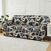 ZZenSmot Floral Pattern Stretch Sofa Slipcover, Washable Sofa Cover Protector for Living Room Furniture, High Stretch Couch Cover for Pets & Family Use F-26,3 Seater 75"-90"