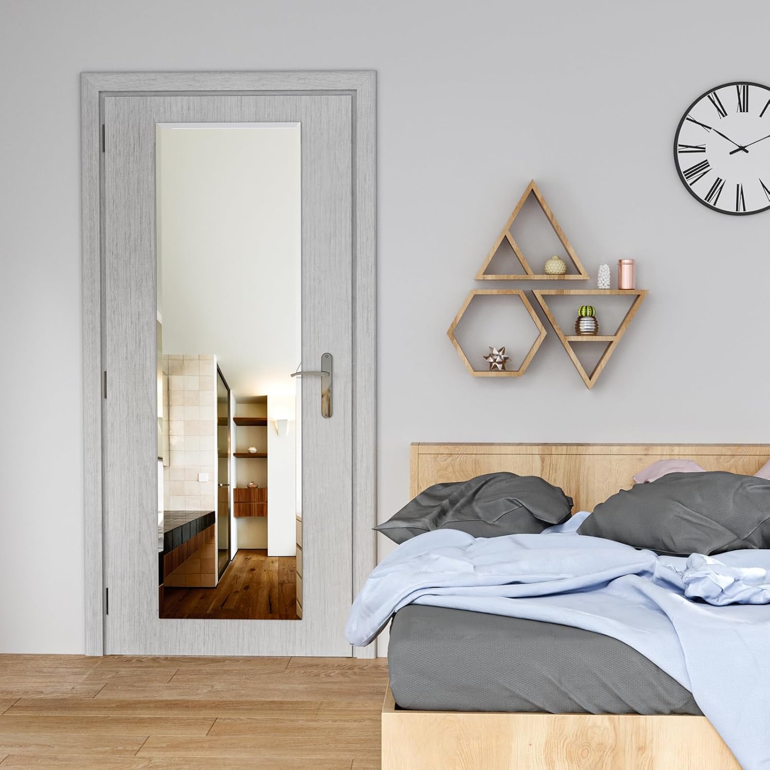 51"x16" Frameless Full Length Wall Mirrors,Rectangular Mirror Full Length Wall Mounted,Tall Full Body Mirrors with Beveled,Suitable for Living Rooms and Bedrooms