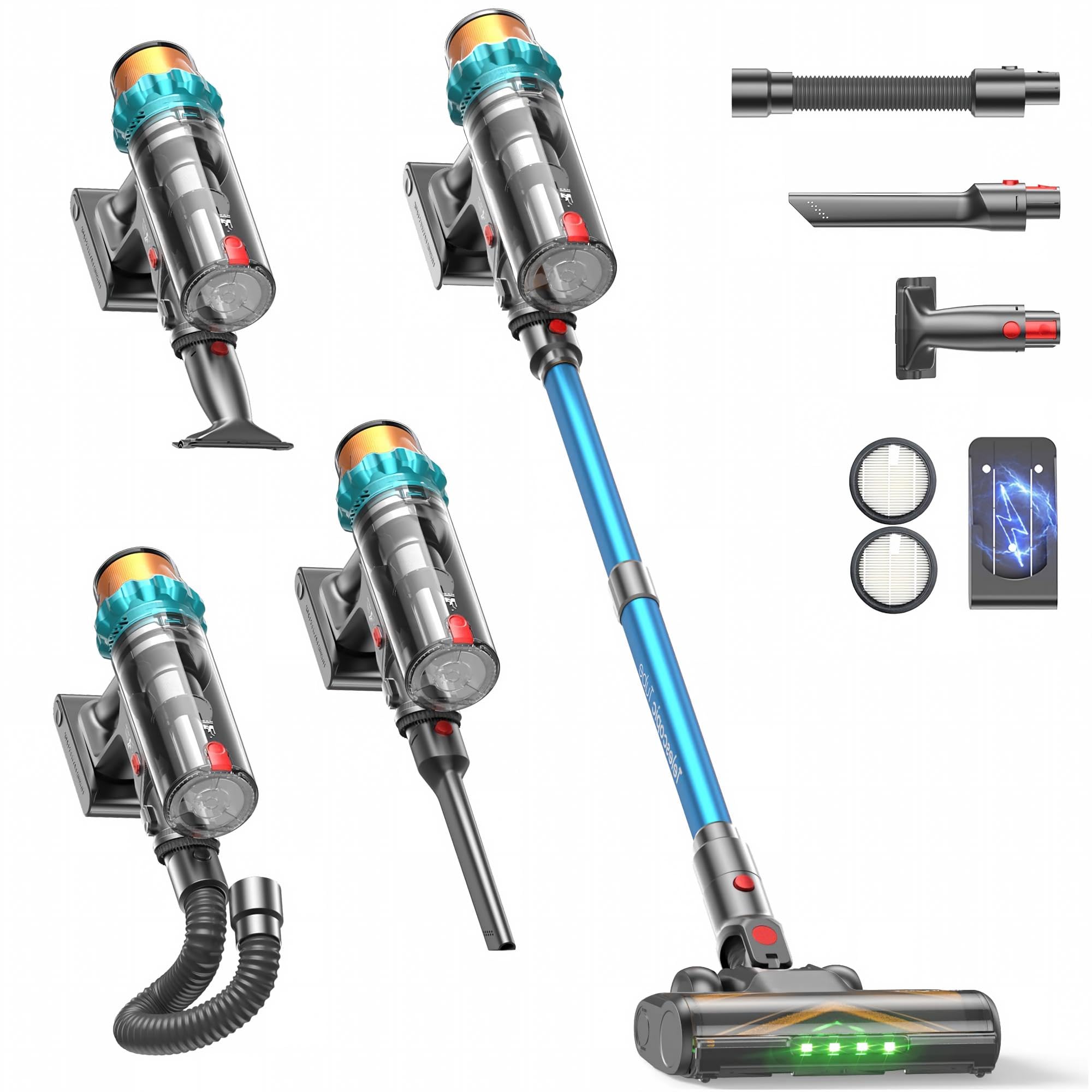 UNINELL Home Akku Staubsauger Kabellos 600W/50kPa/70Min mit Turbomodus