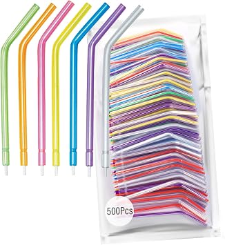 LA MIERE 500 Per Bag Dental Air Syringe Tip Water Syringe Tip Disposable Spray Nozzles Tips Assorted Rainbow Triple. Fit All Standard A-W Syringes. (500 Pieces, Outer Rainbow)