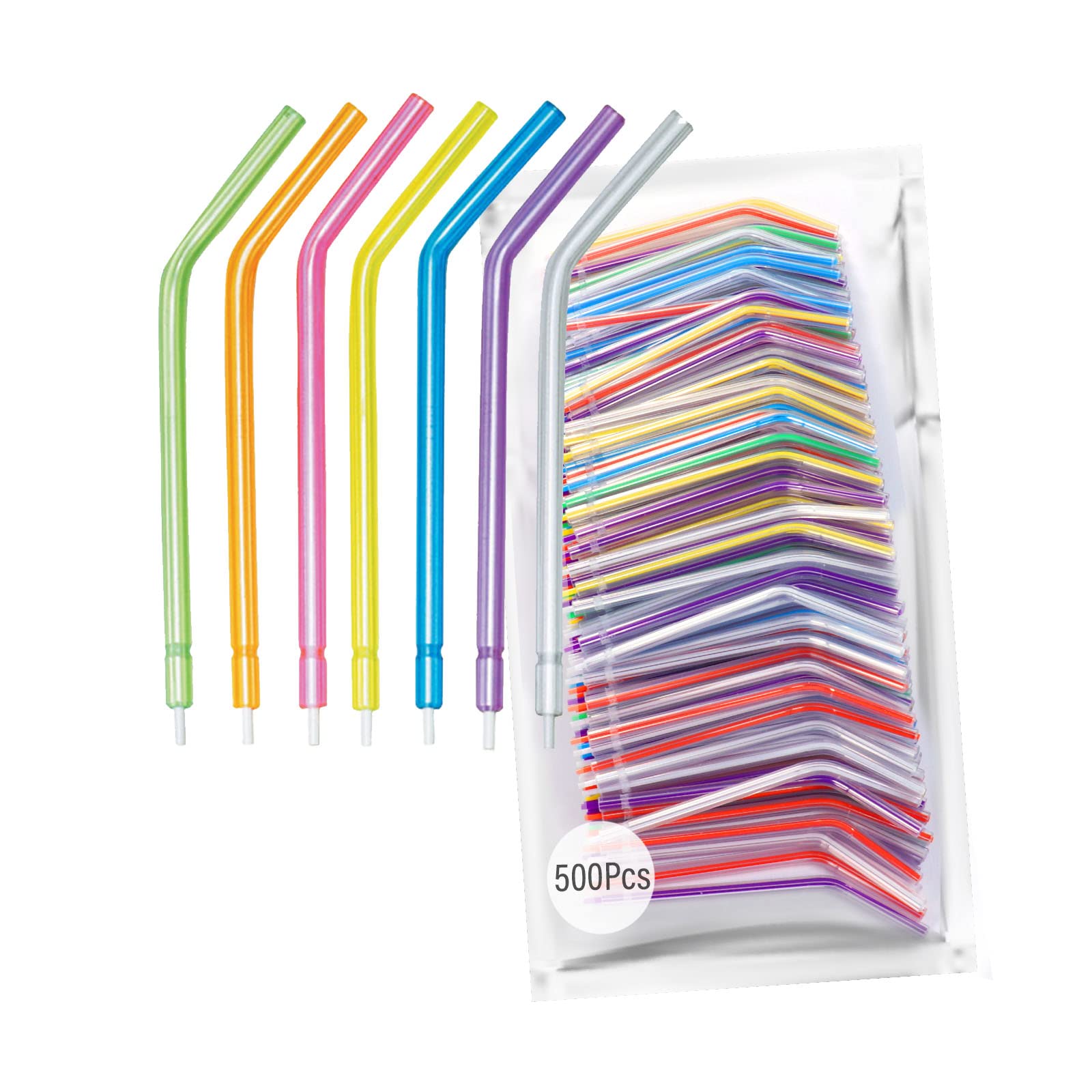 LA MIERE 500 Per Bag Dental Air Syringe Tip Water Syringe Tip Disposable Spray Nozzles Tips Assorted Rainbow Triple. Fit All Standard A-W Syringes. (