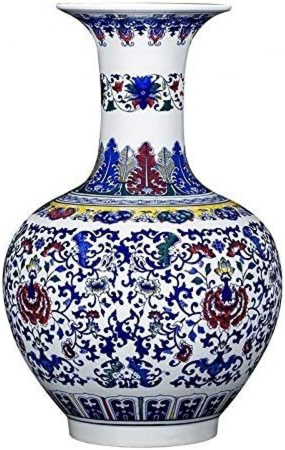 Vasi blu e bianchi, vasi in ceramica per la decorazione domestica, vaso di fiori della fattoria, vaso blu per la decorazione del soggiorno, vaso vintage per console tavolo mantello Cina Decor