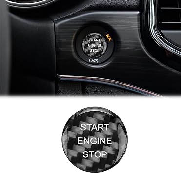 SUNJIKA Push Start Button Cover for Jeep Grand Cherokee 2014-2020