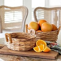 Vista 3 de Juego de cestas redondas tejidas de Hyacinth por Park Hill Collection