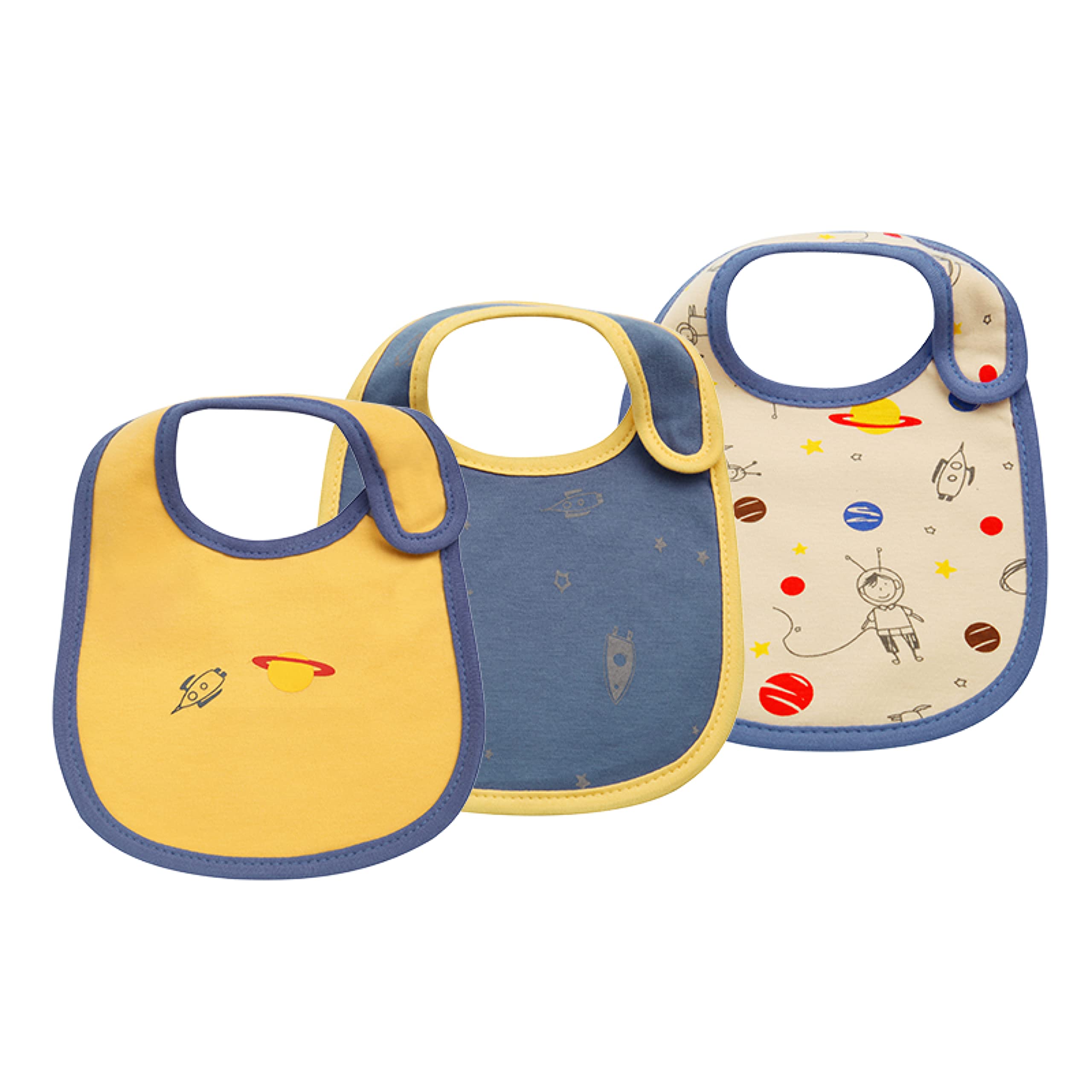 Plumbunny Baby Bibs – 100% Cotton – Waterproof Unisex Baby Bibs – Pack of 3 for 0-6 Months Baby