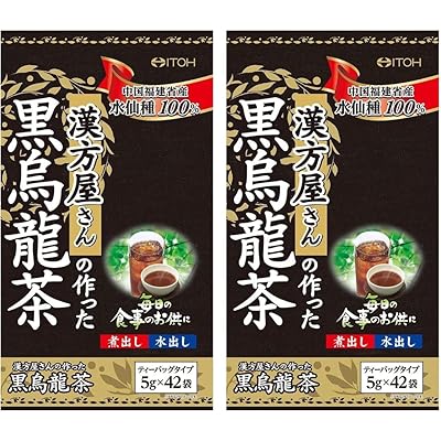 【2袋セット】井藤漢方製薬 漢方屋さんの作った 黒烏龍茶 パック 42包 中国福建省産水仙種100% ティーバッグタイプ 水出し 煮出し