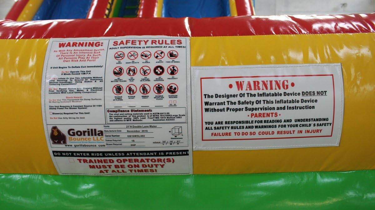 Commercial Grade 21 High Double Lane Water Slide Bounce House Inflatable