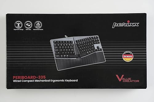 Miniatura 9 de Perixx PERIBOARD-335RD ES Teclado compacto mecánico ergonómico con Cable - Interruptores lineales rojos de perfil Bajo - Teclas programables -