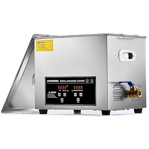 Miniatura 15 de CREWORKS Máquina Profesional de Limpieza de Joyería, Máquina Ultrasónica de Limpieza de Joyería de 2L con Calentador y Temporizador, Máquina