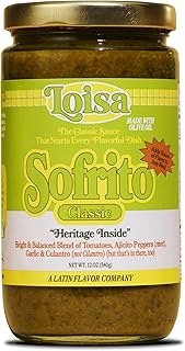 Loisa Sofrito Cooking Sauce, Non-GMO, No-MSG, No Preservatives, No Artificial Coloring, No Artificial Flavors, Vegan, Pure Latin Flavor, 12 oz, Pack of 1