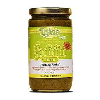 Loisa Sofrito Cooking Sauce, Non-GMO, No-MSG, No Preservatives, No Artificial Coloring, No Artificial Flavors, Vegan, Pure Latin Flavor, 12 oz, Pack of 1
