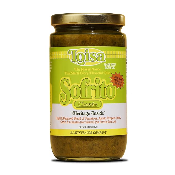 Loisa Sofrito Cooking Sauce, Non-GMO, No-MSG, No Preservatives, No Artificial Coloring, No Artificial Flavors, Vegan, Pure Latin Flavor, 12 Oz, Pack Of 1