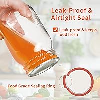 Vista 3 de Aliggbent 130 tapas para conservas de boca regular de 2.756 in, herméticas tipo dividido, para tarros Mason de boca regular, a prueba de fugas