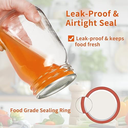 Miniatura 3 de Aliggbent 130 tapas para conservas de boca regular de 2.756 in, herméticas tipo dividido, para tarros Mason de boca regular, a prueba de fugas