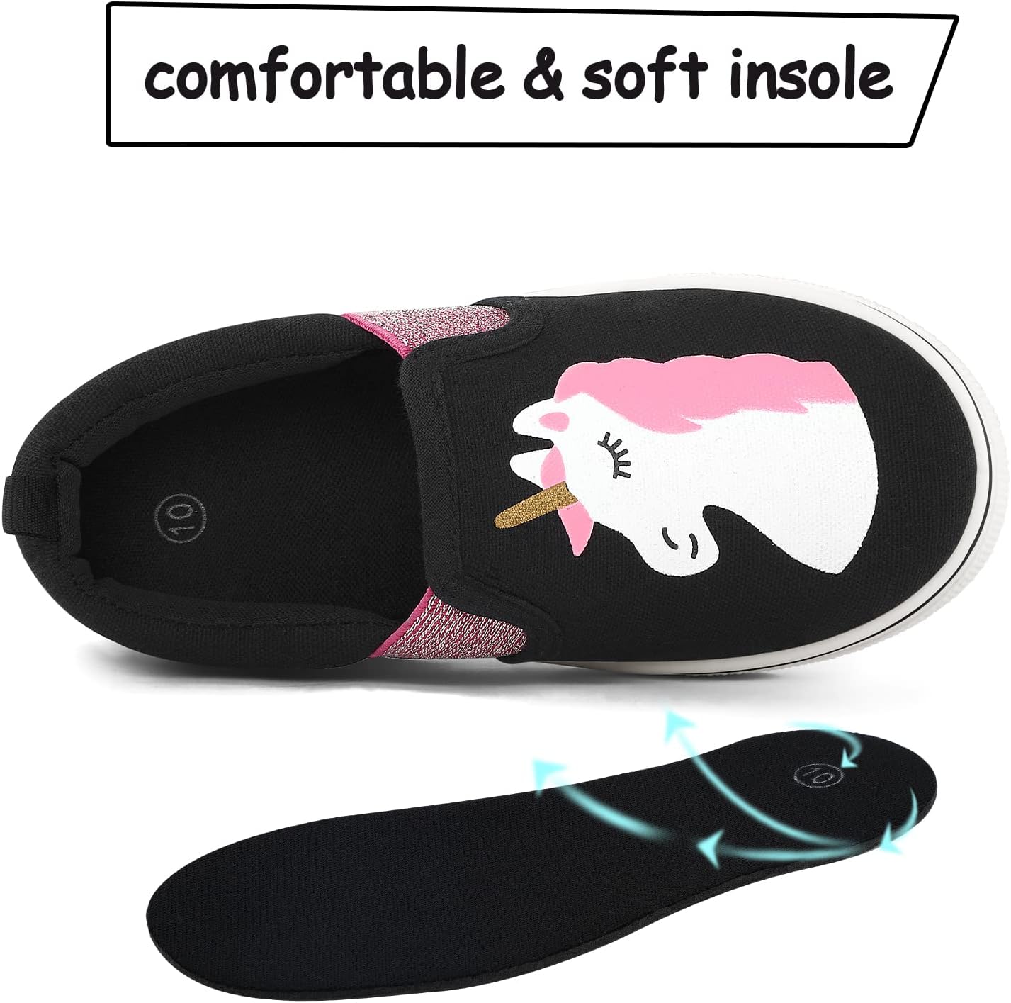 K KomForme Toddler Sneakers for Girls Boys Slip On Canvas Walking Shoes - Image 6