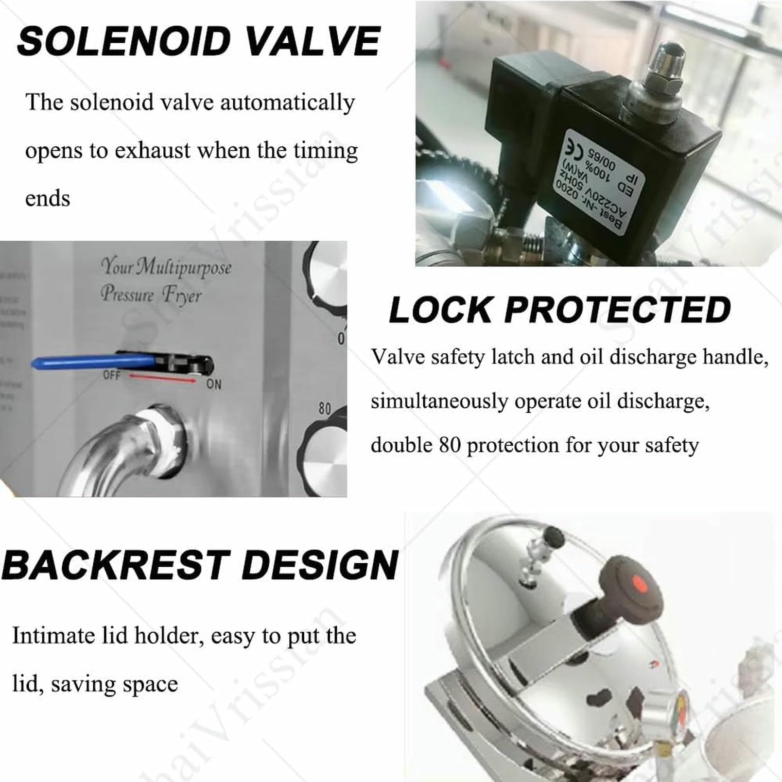 Freidora A Presión Eléctrica Comercial De 16 L, Freidora De Encimera De Acero Inoxidable De 3 KW, Temperatura Ajustable De 50-200 ℃, con Temporizador Y Bloqueo De Seguridad, para Restaurante