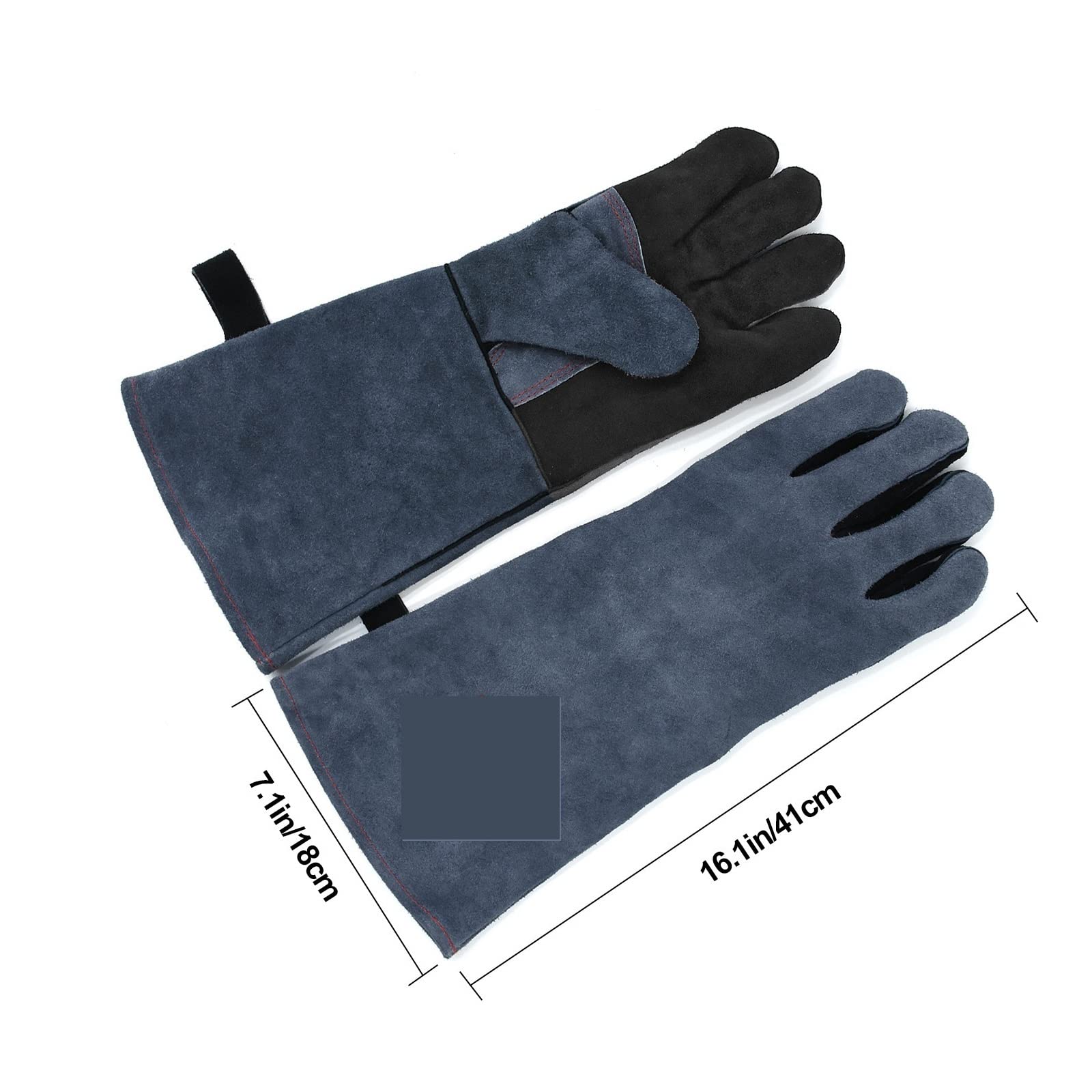 Guantes de soldadura for soldador Barbacoa Estufa cocina Calefacción punción Punchure Resistente Equipo protección cuero 1.3 mm espesor(2 Pairs)