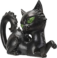 Vista 4 de Pacific Giftware Figura de gato sentado negro, estatua de polirresina coleccionable espeluznante y decoración del hogar, 8.27 x 3.15 x 5.91 pulgadas