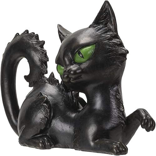 Miniatura 4 de Pacific Giftware Figura de gato sentado negro, estatua de polirresina coleccionable espeluznante y decoración del hogar, 8.27 x 3.15 x 5.91 pulgadas