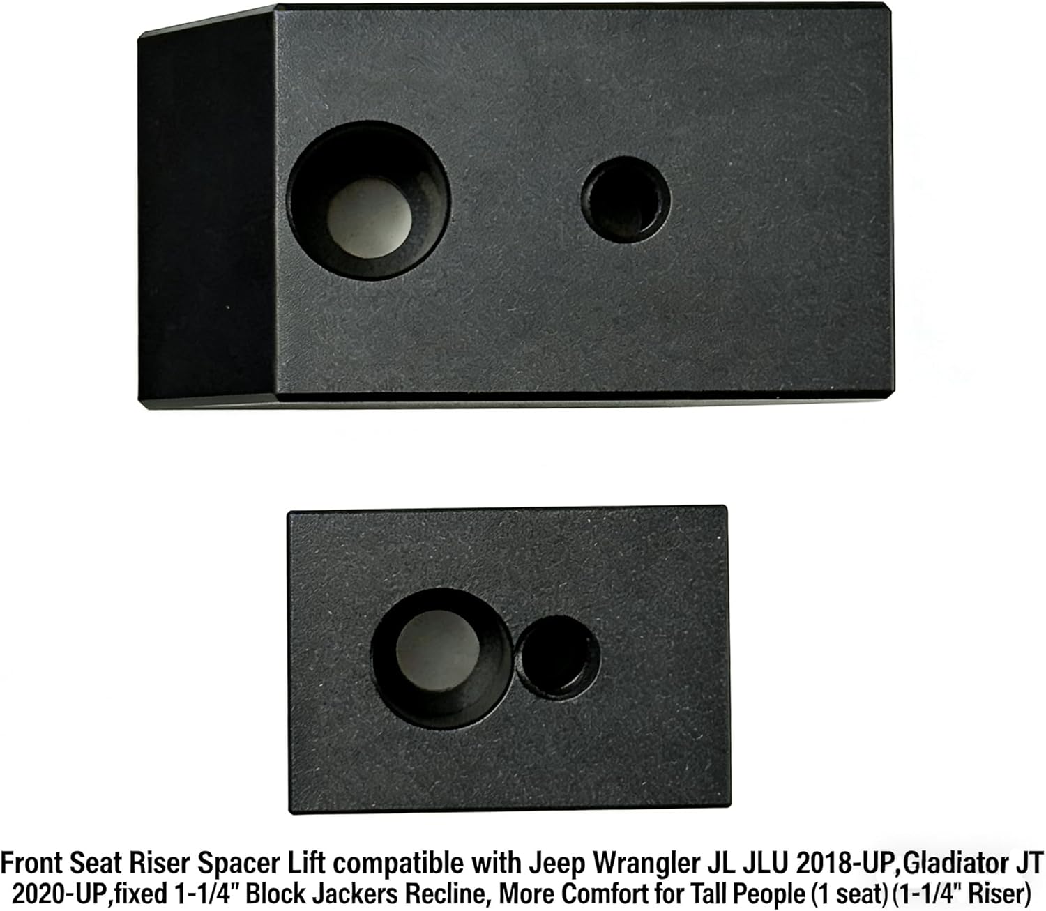 Front Seat Riser Spacer Lift compatible with Jeep Wrangler JL JLU 2018-UP,Gladiator JT 2020-UP,fixed 1-1/4" Blocks Jackers Recline, More Comfort for Tall People(1 seat) (3/4" Riser)