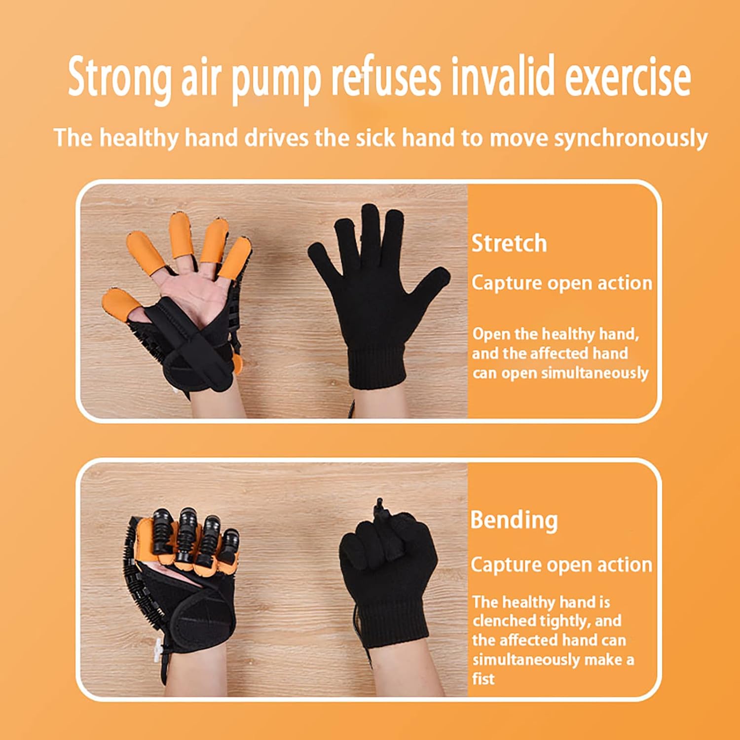 Rehabilitation Robot Gloves, Hemiplegia Hand Stroke Recovery Equipment with USB Chargeable and Strength Adjustment, Hand Strengthener Physical Therapy Equipment(Size:M Code,Color:Left)