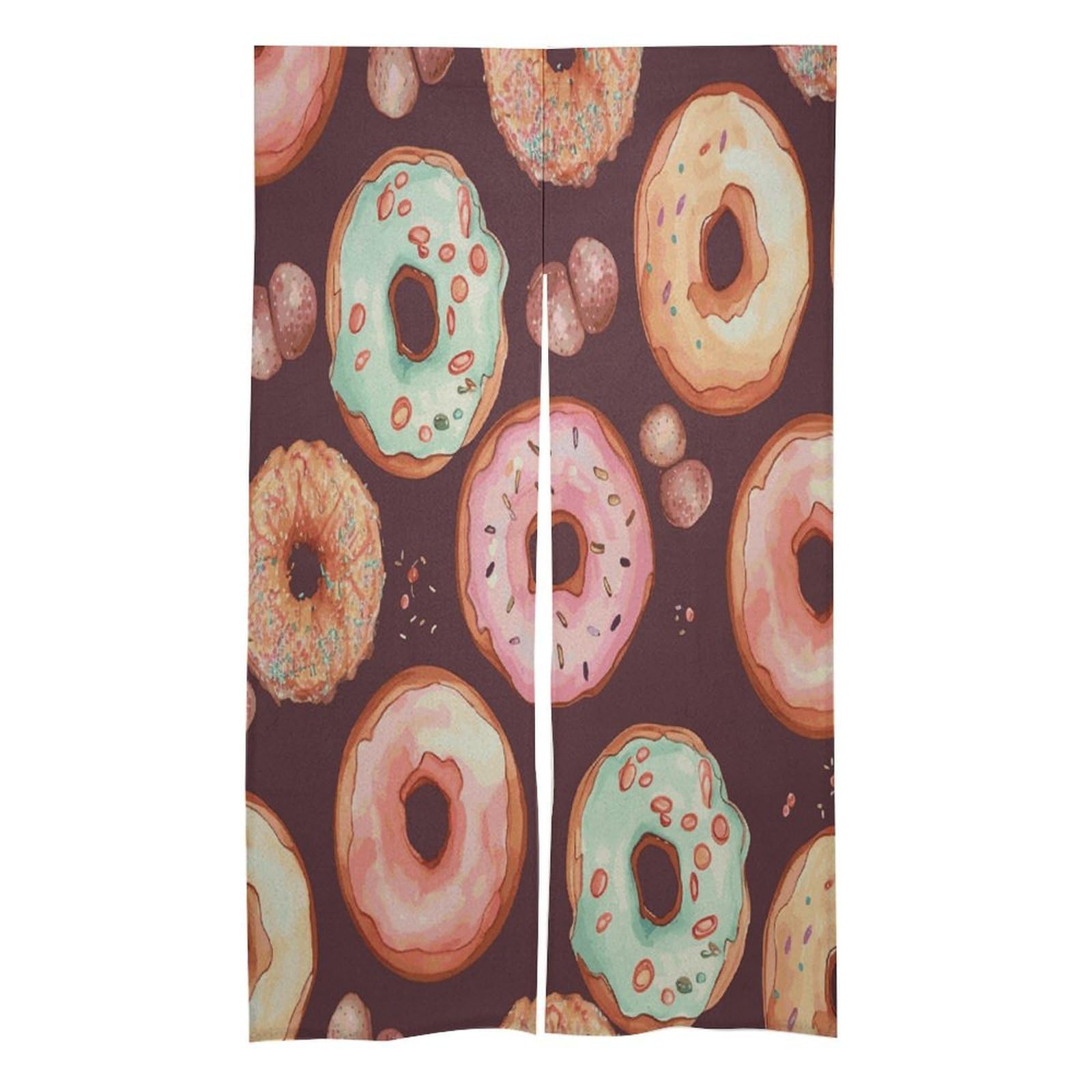 VstaDank Pretty Donuts Noren Doorway Curtain Printed Window Treatment Door Tapestry Chinese Traditional Doorway Curtain Long Type Door Tapestry for Home Decoration