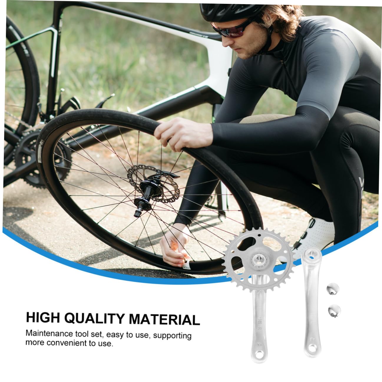 ibasenice Guarnitura Crankset per Bici Accessorio per Mountain Bike Design Resistente e Facile Installare