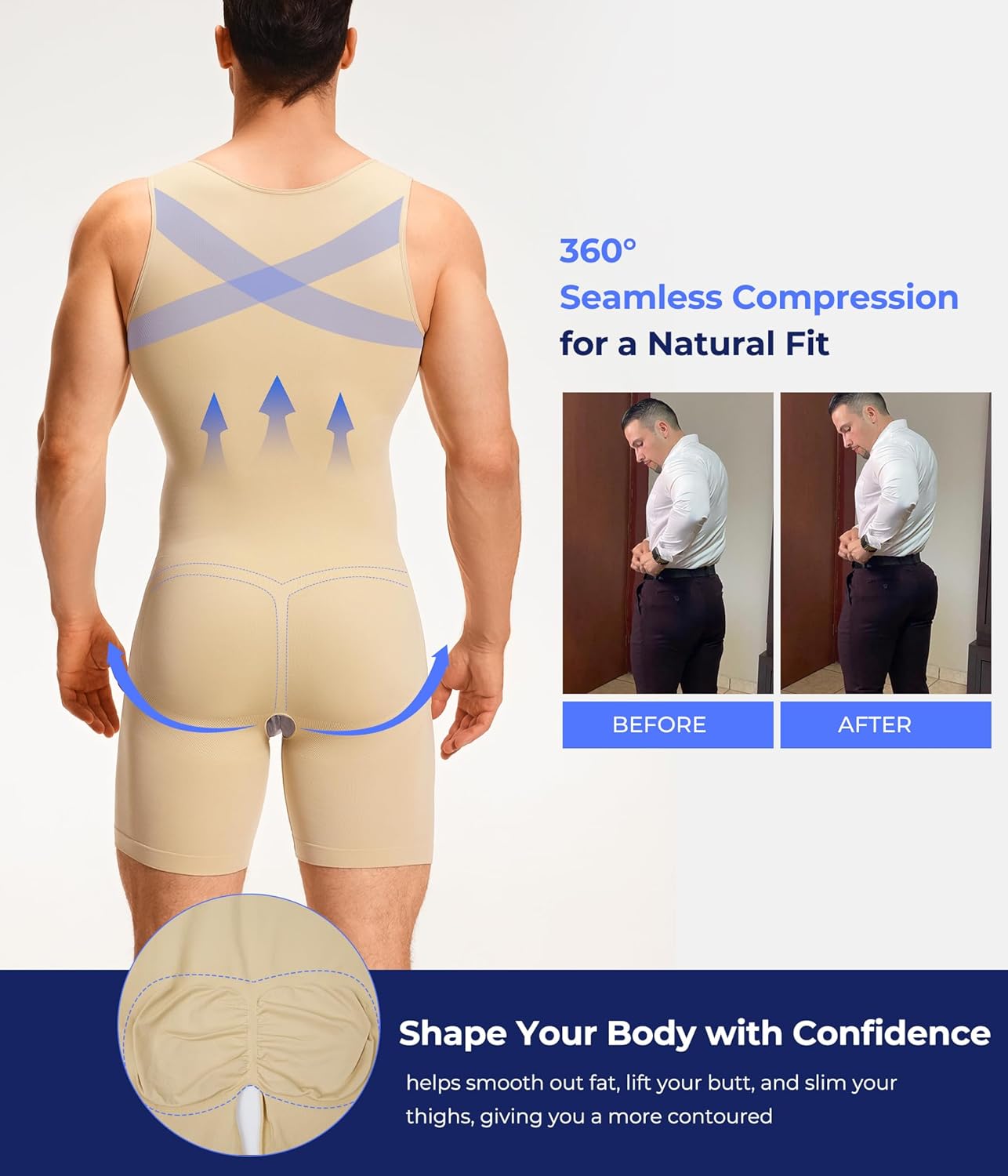 TAILONG Mens Shapewear Tummy Control Bodysuit Sleeveless Compression Shirts Slimming Body Shaper Fajas Para Hombres - Image 4