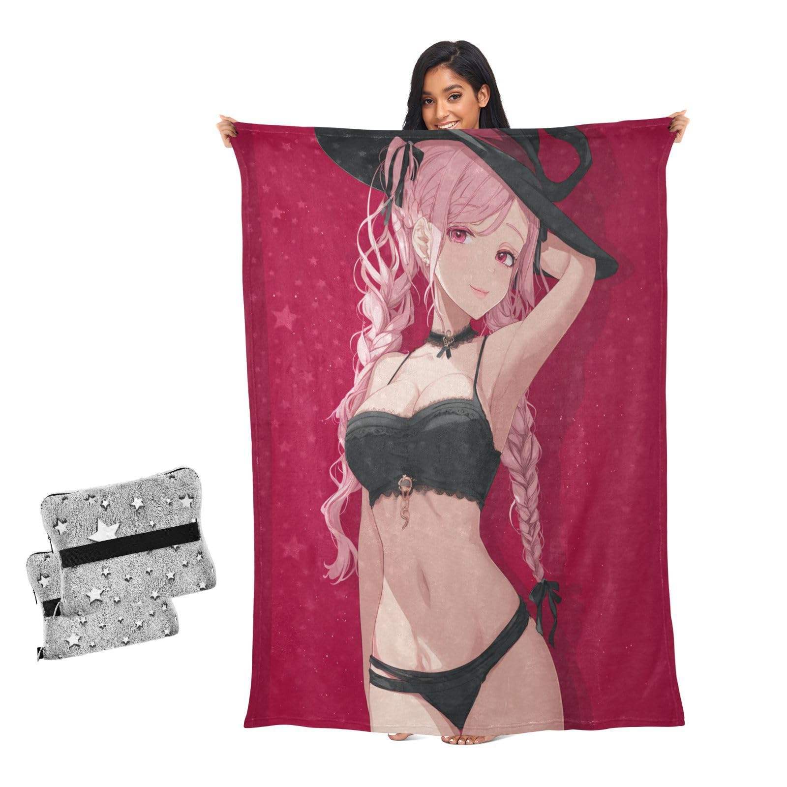 Manta para sofá de anime de bruja cobija cómoda para salón