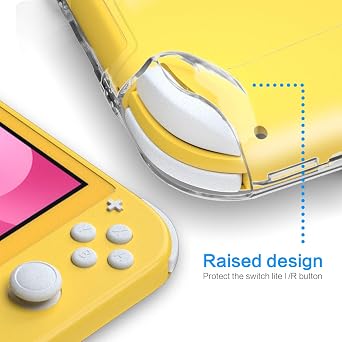 Switch Lite Case with Kickstand Clear Hard Protective Shell with Stand, Shockproof Transparent Switch Lite Cover Slim Fit Grip Case for Boys, Travel & Daily Gaming