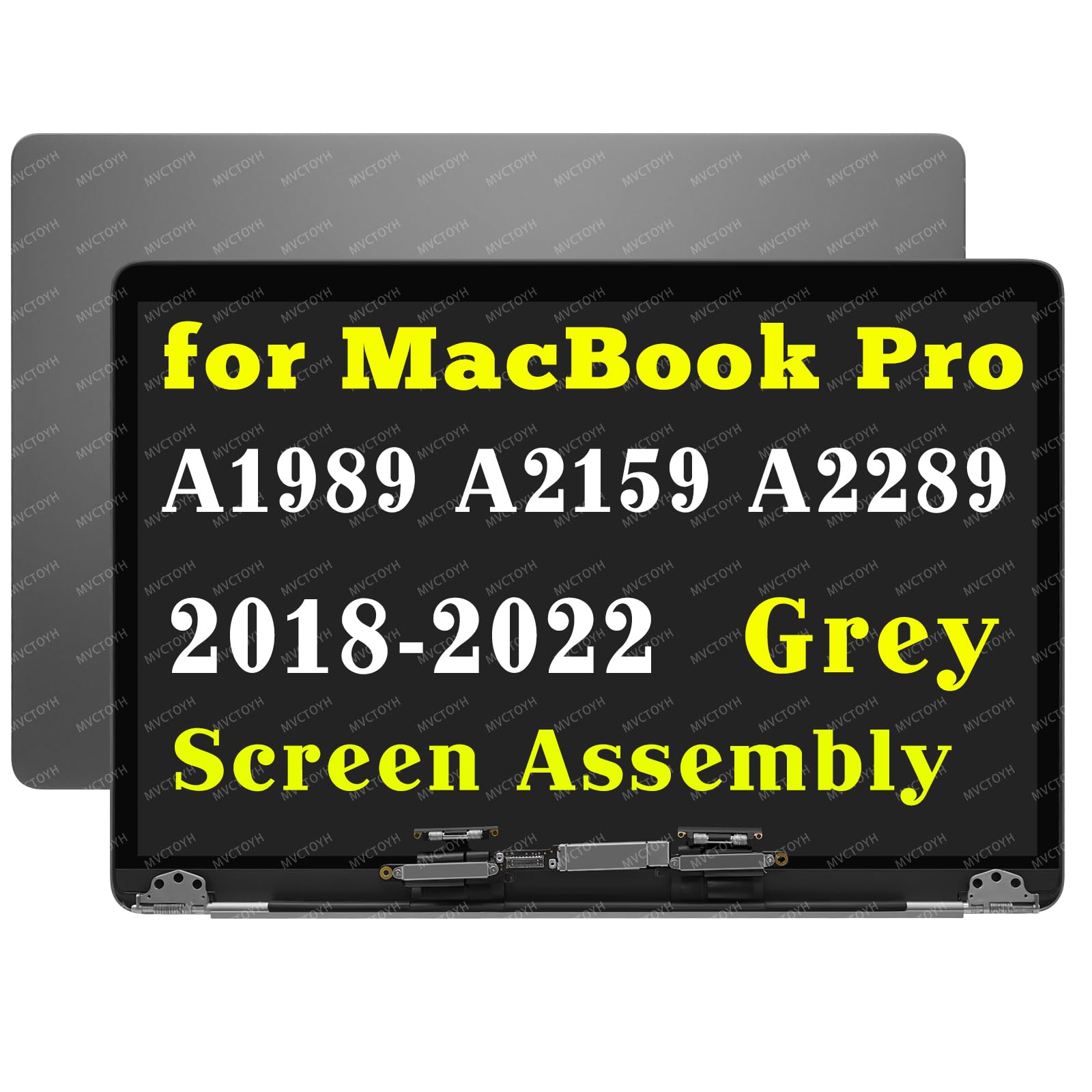 Photo 1 of MVCTOYH A1989 A2159 A2289 Screen Replacement for MacBook Pro Retina A1989 A2159 A2289 LCD Screen Display Assembly 2018 2019 2020 Year EMC 3358 EMC 3214 EMC 3301 EMC 3456 (Space Gray)