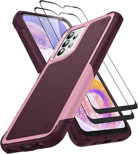 Miniatura 7 de Jeylly Funda para Samsung Galaxy A23, 3 en 1, resistente cuerpo completo, resistente, protección a prueba de golpes, híbrida de goma protectora para