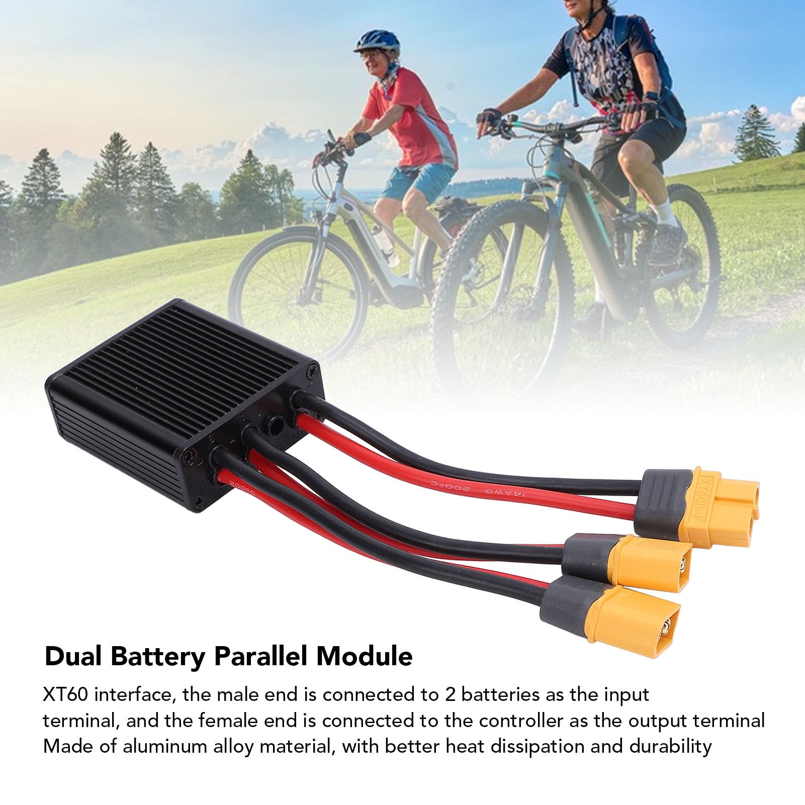 Keenso Converter de Descarga de Batería Doble, Adaptador de Módulo Paralelo de Batería de Equilibrio de 20-80V para un Motor de 250-3000W (40A)